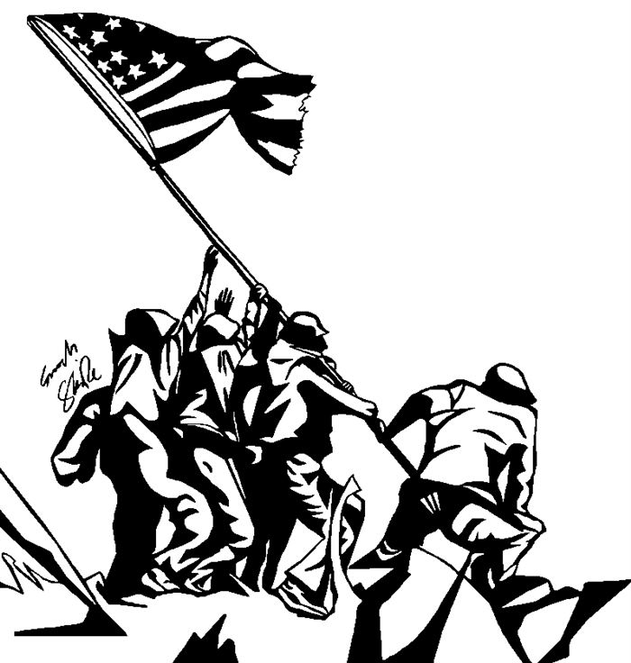 Veterans day black and white clipart