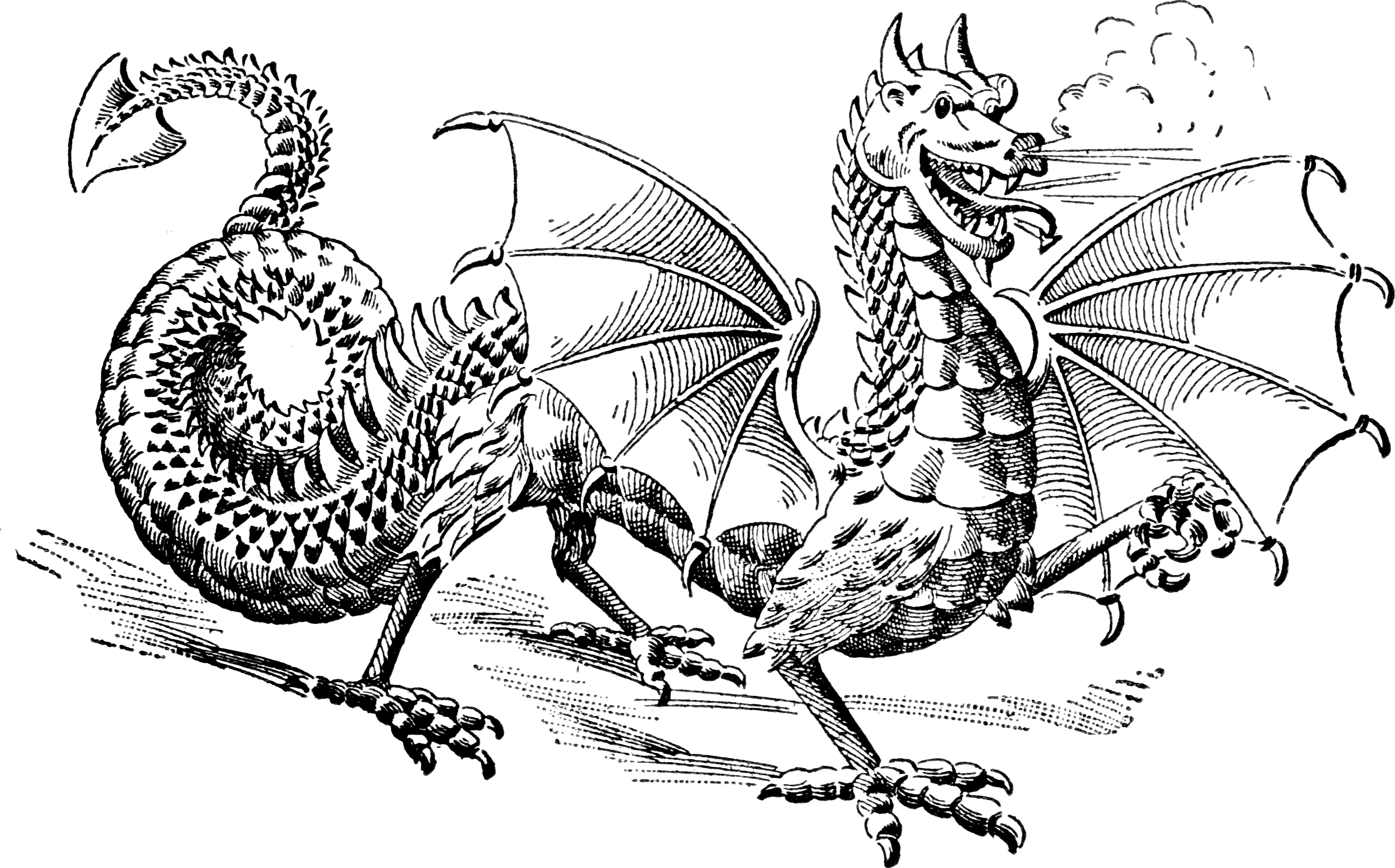 Vintage dragon clipart