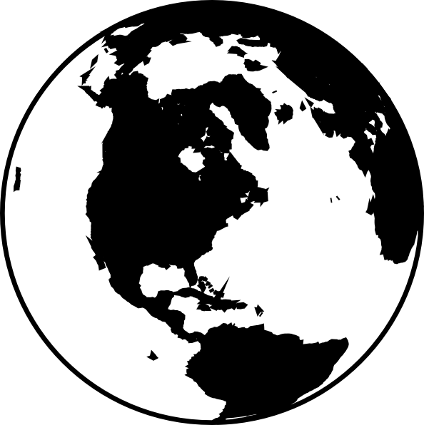 World globe clipart black and white images 3