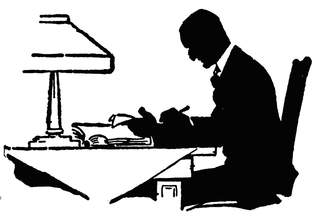 Writing black and white clipart image
