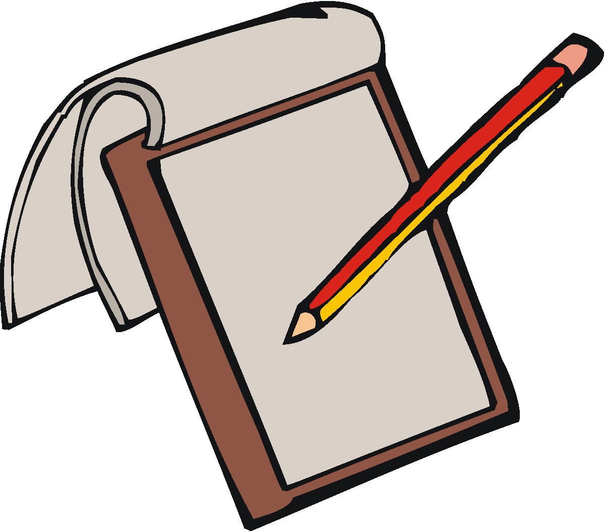 Writing paper and pencil clipart clipart kid