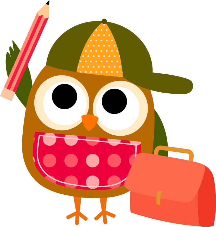 Writing smart owl clip art