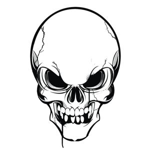 Angry skull clipart image 1