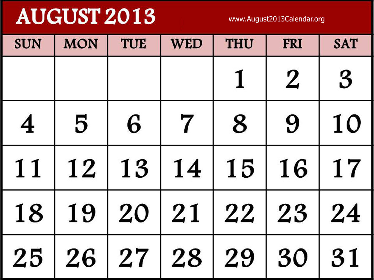 August calendar clipart clipart kid