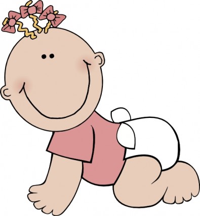 Baby girl crawling clip art free vector in open office drawing svg