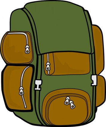 Backpack green brown clip art vector clip art free vector free