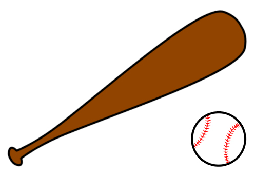 Baseball bat baseball ball and bat clip art free clipart image