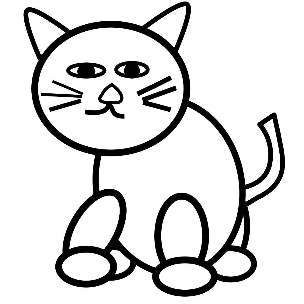 Cat clipart black and white clipart