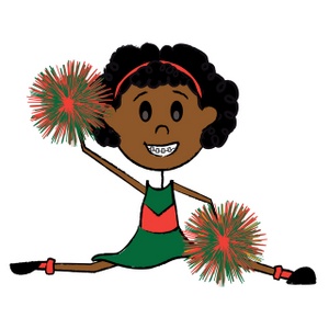 Cheerleader clipart image cute black african american
