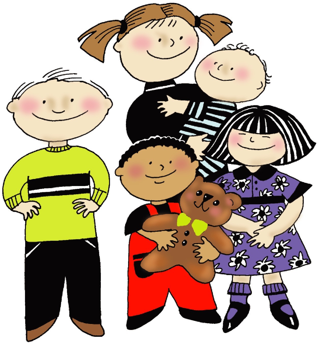 Children group of kids clipart free clipart images
