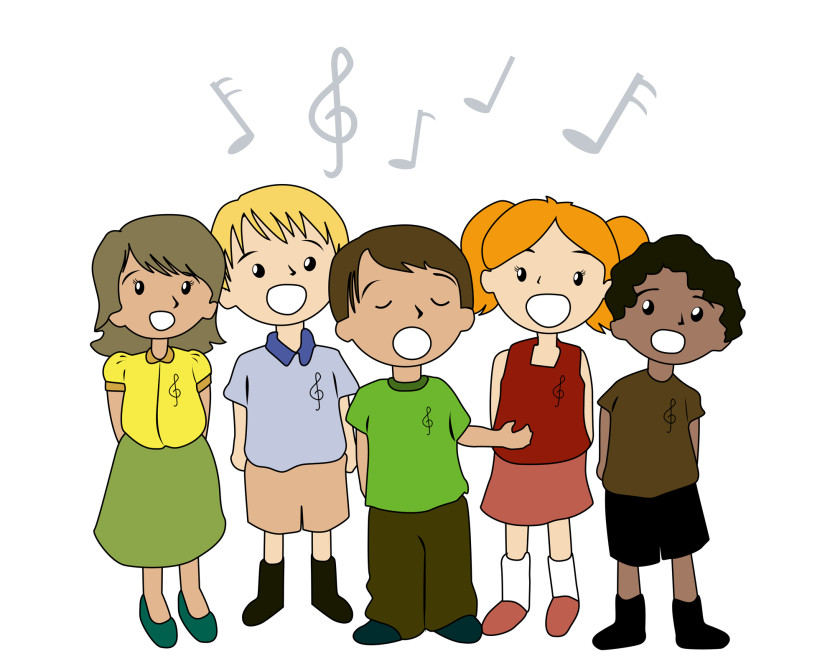 Children singing clipart