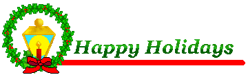 Christmas clip art lantern and wreath with happy holidays tile