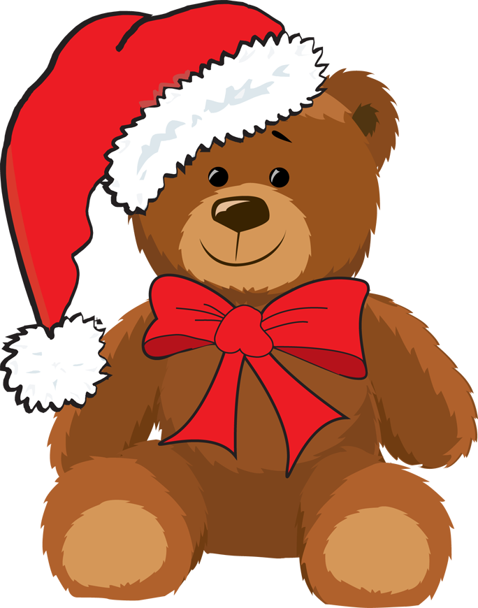 Christmas teddy bears clipart