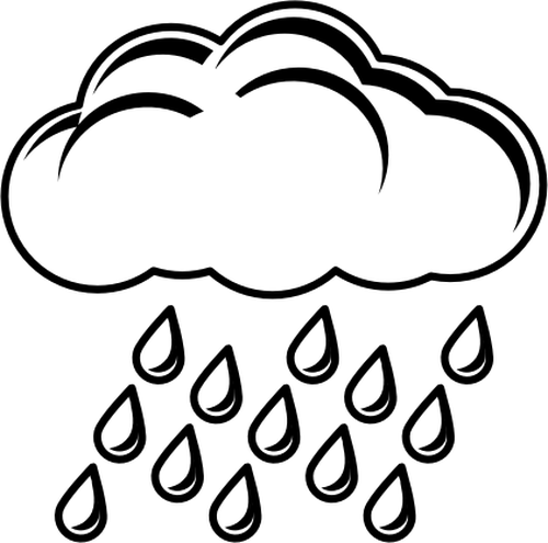 Clip art of black and white rainy day sign public domain vectors