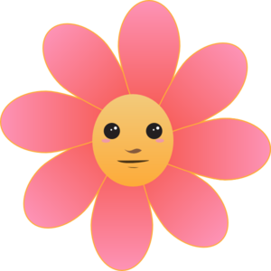 Cute flower face clip art vector clip art free