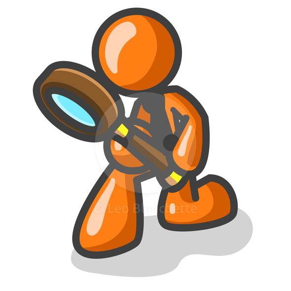 Detective with magnifying glass clipart 3