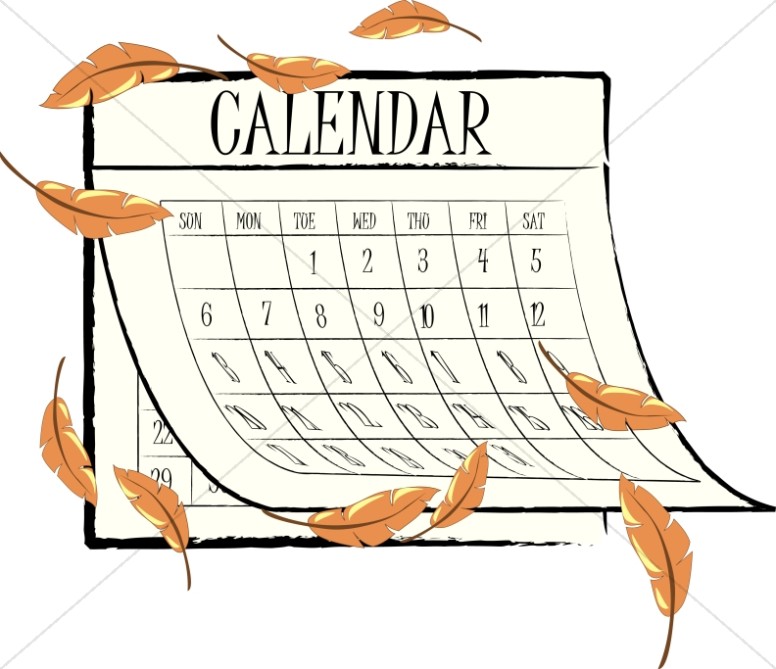 Fall leaves calendar christian calendar clipart