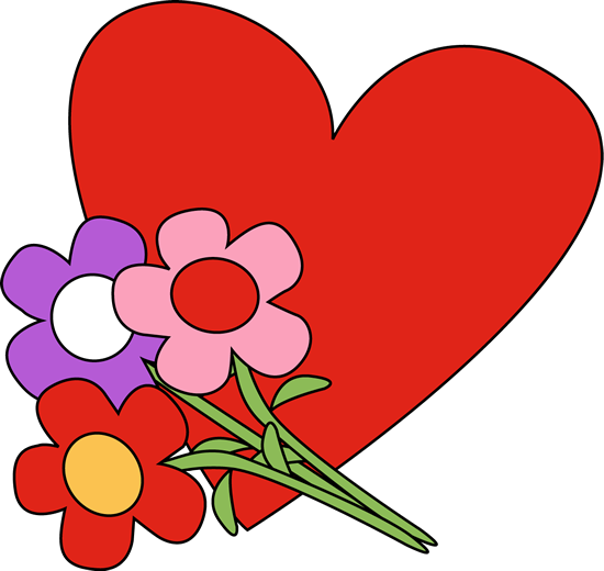 February flowers valentines clipart
