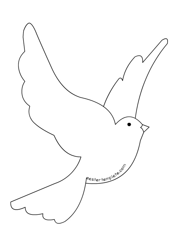 Flying dove clip art easter template