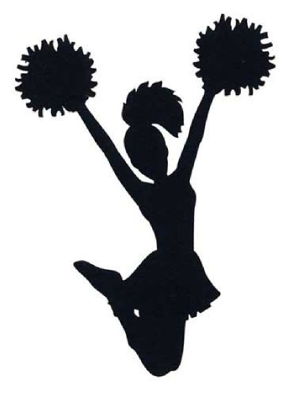 Free cheer sillohette clip art black and white cheerleader clip