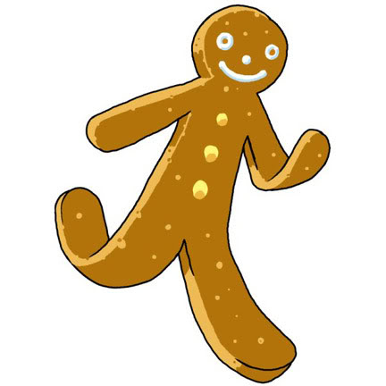 Gingerbread man running clipart