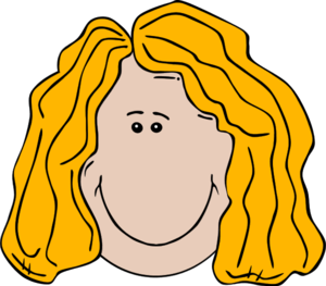 Girl face blonde smile smiling cartoon vector clip art