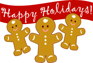 Happy holidays christmas banner gingerbread men clip art