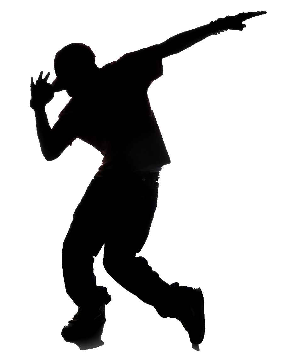 Hip hop dance silhouettes clipart