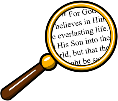 Image magnifying glass over bible bible clip art christart 2