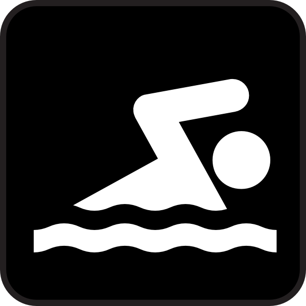 Kid swimming clipart black and white free 2