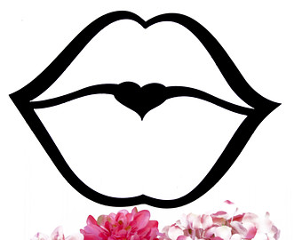 Kissing lips black and white clipart clipart kid