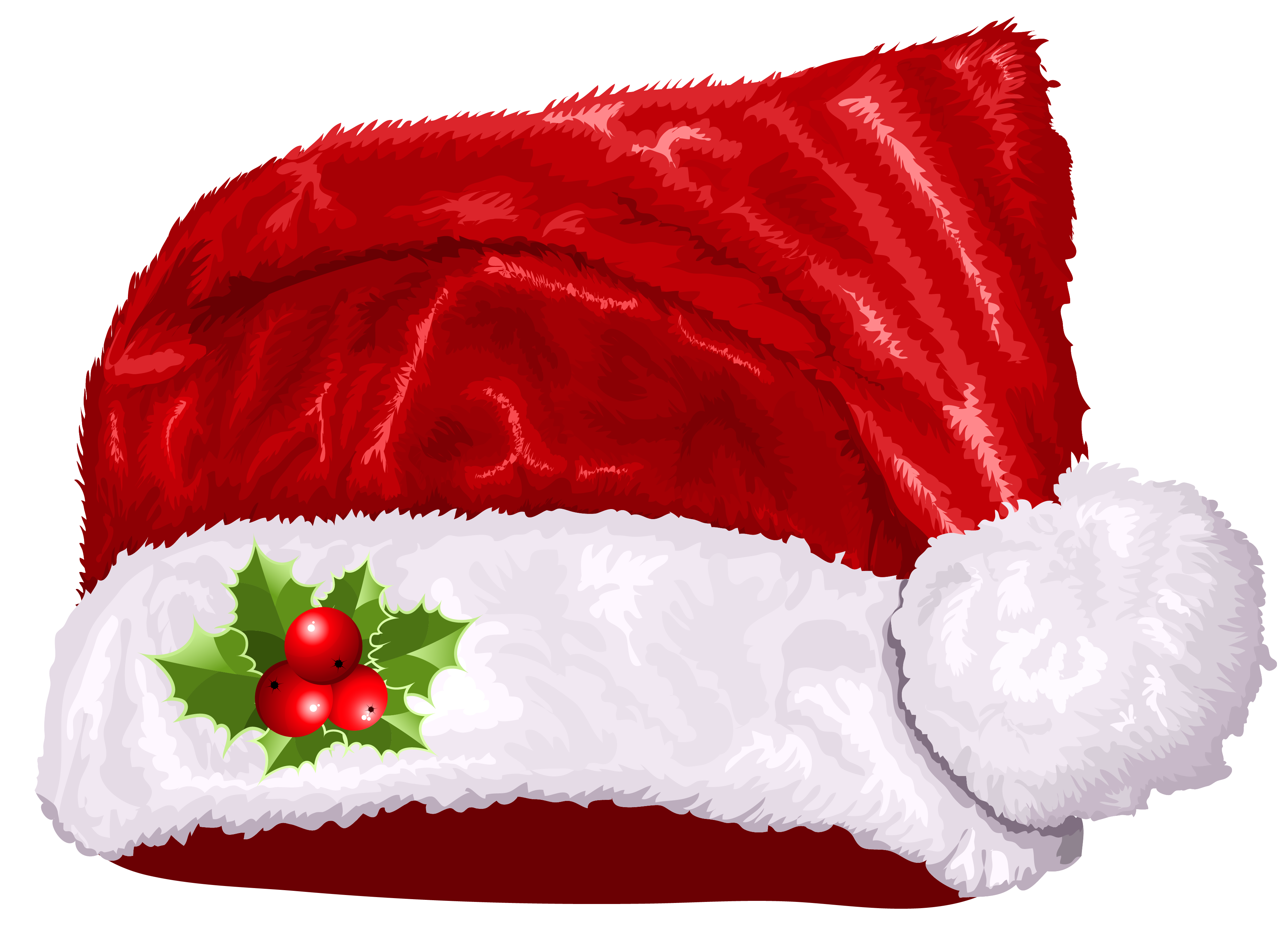 Large transparent christmas santa hat clipart