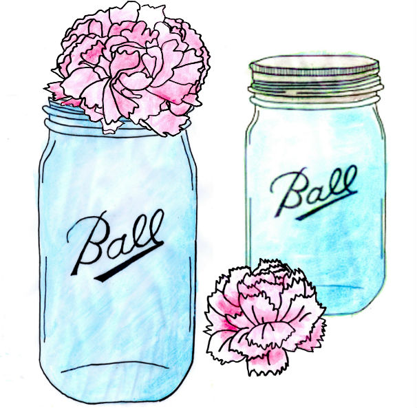Mason jar clip art with flowers image 1 2