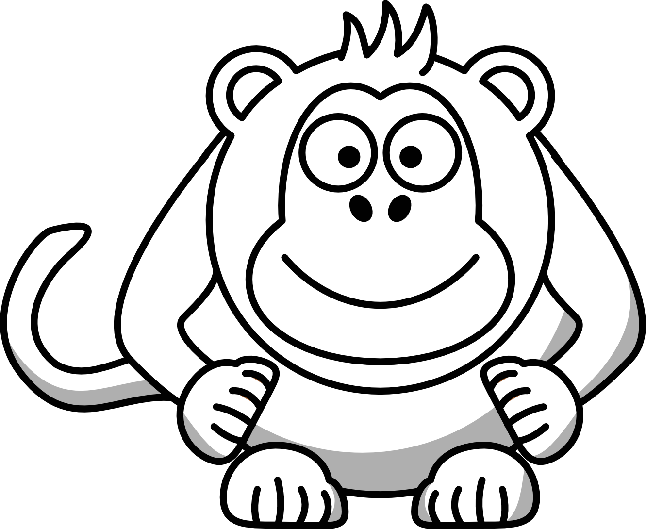 Monkey clip art cute monkeyloring pages cartoon monkey