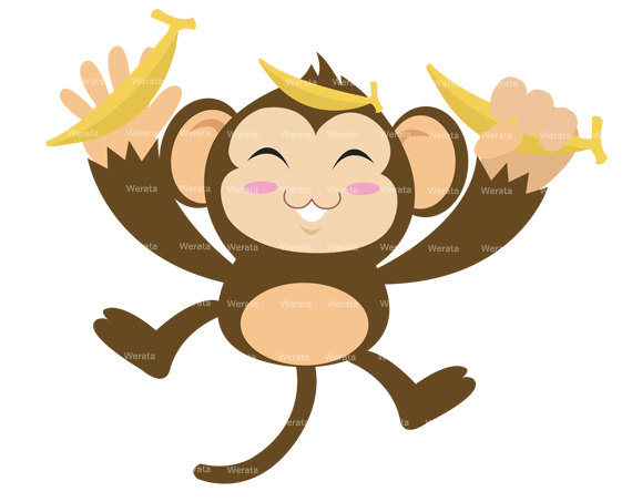 Monkey clip art two playful monkeys image 3