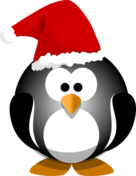 Penguin wearing santa hat clip art at clker vector clip art
