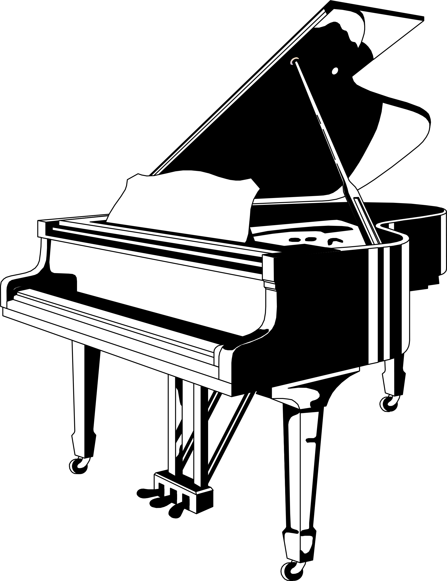 Piano clip art black and white free clipart images