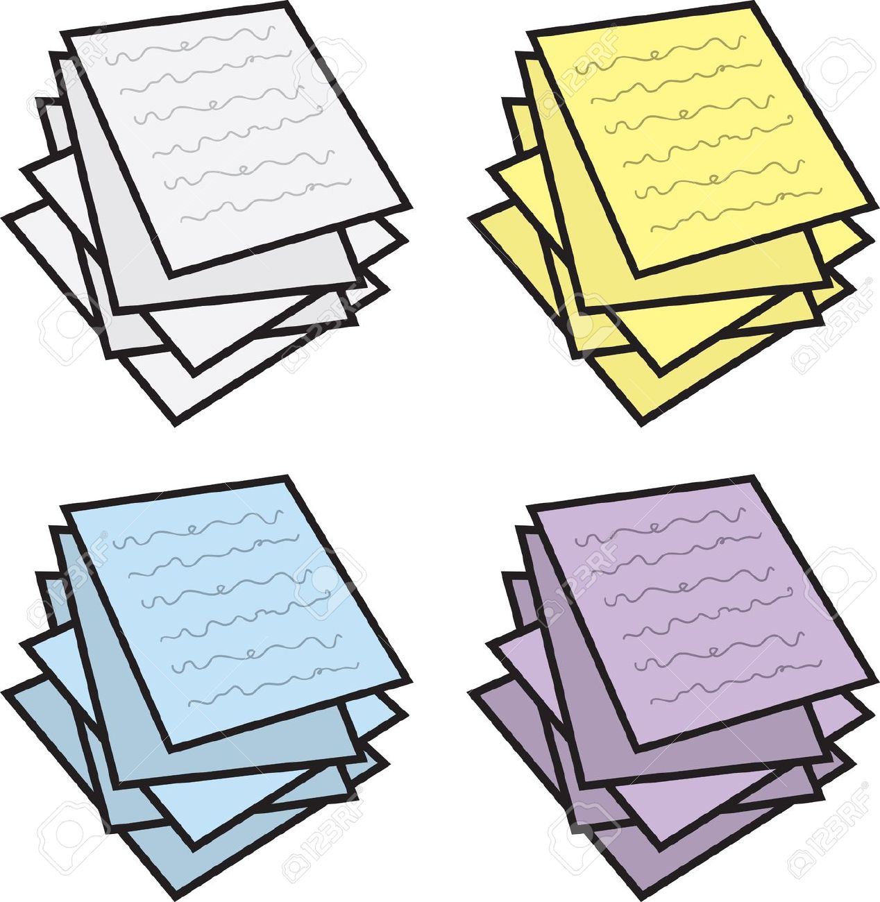 Piles of paper clipart
