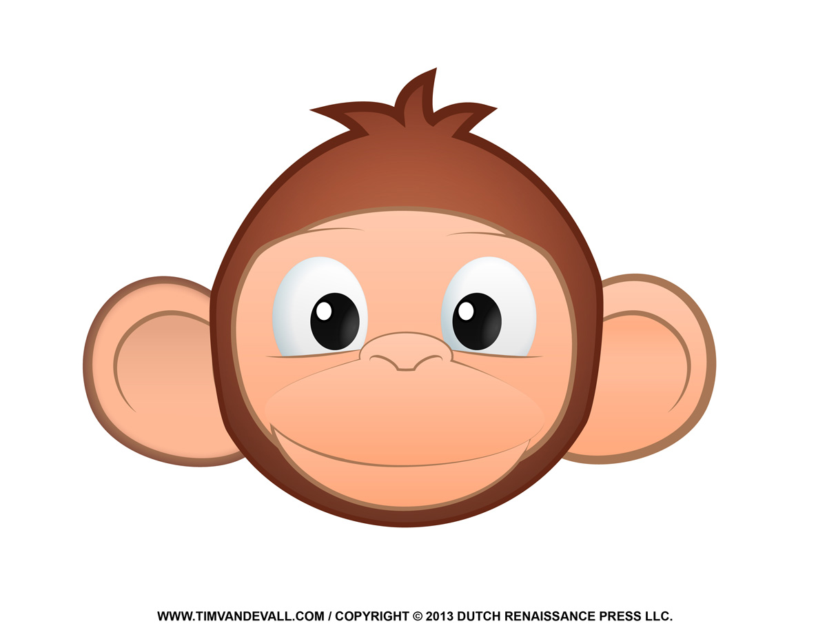 Printable monkey clipart loring pages cartoon