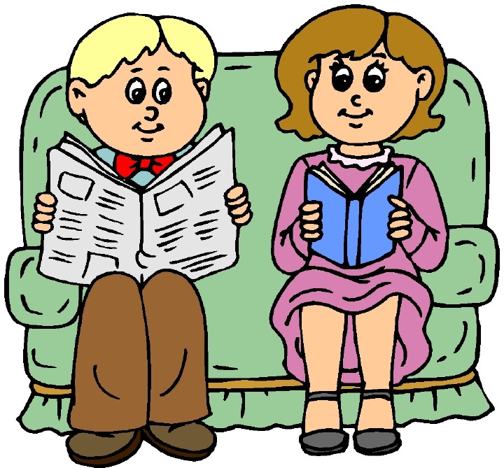 Reading newspaper clipart image 2