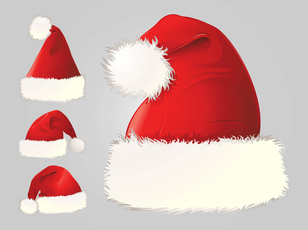 Santa hats vector vector art cliparts