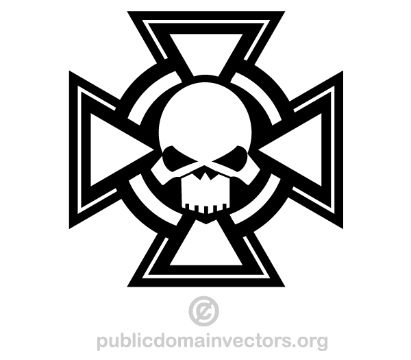 Skull with cross vector clip art freevectors