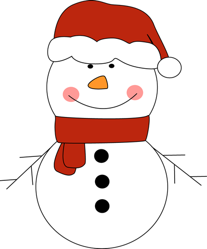 Snowman in santa hat clip art free clipart images