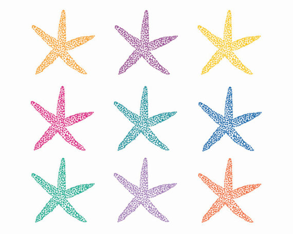 Starfish off sale digital clip art ocean clipart summer clip art