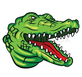Strong angry alligator mascot vector clip art illustration all