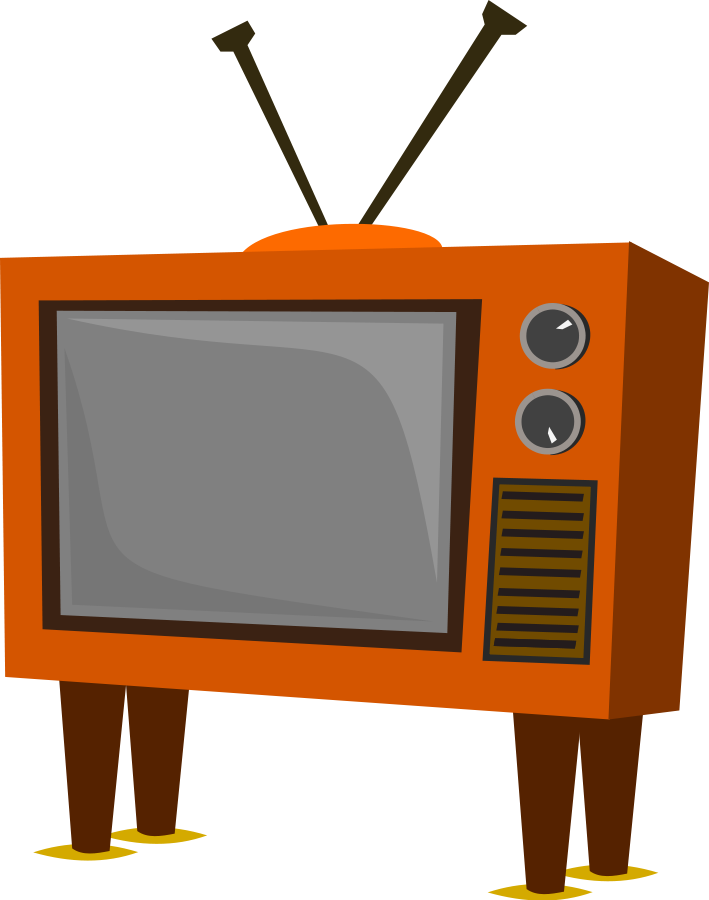 Tv clip art black and white free clipart images