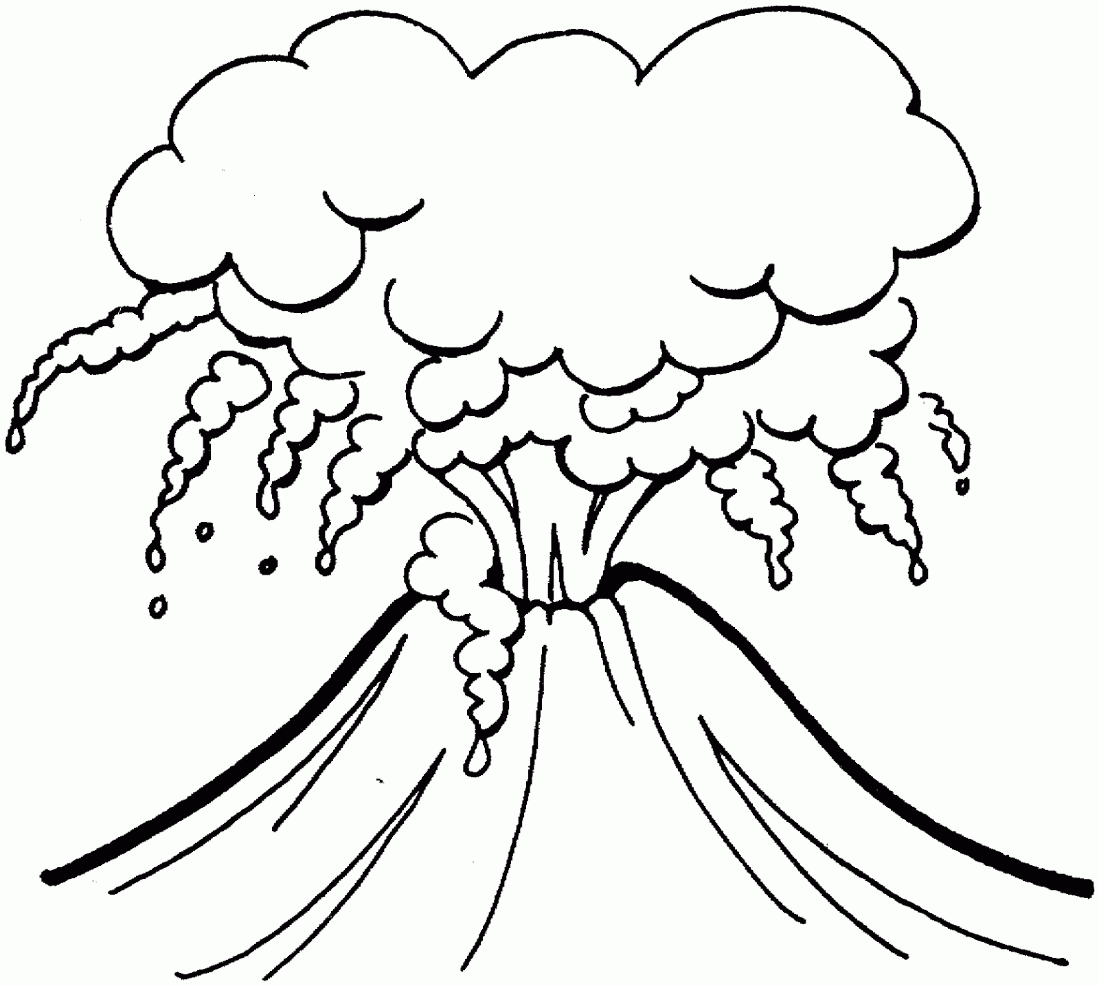 Black and white volcano pictures clipart