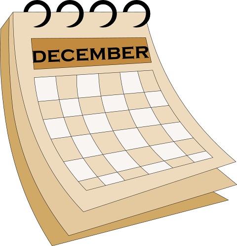 Calendar december1 clipart