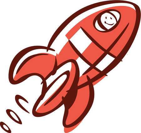 Cartoon image of rocket clipart