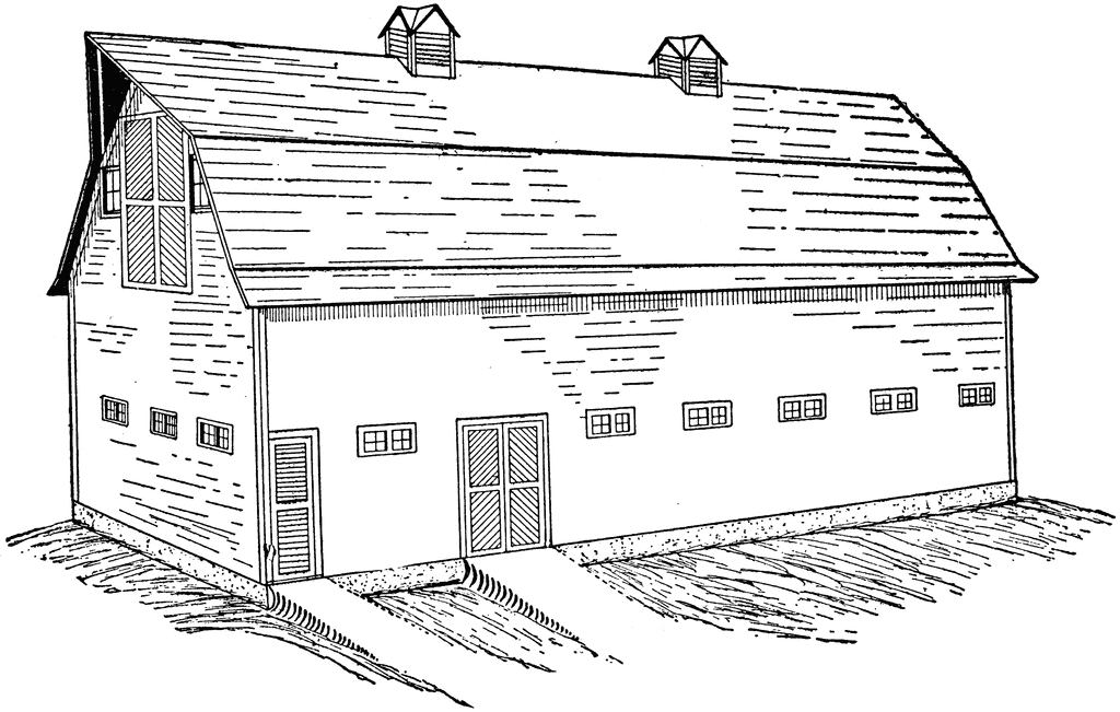 Cattle and horse barn clipart etc